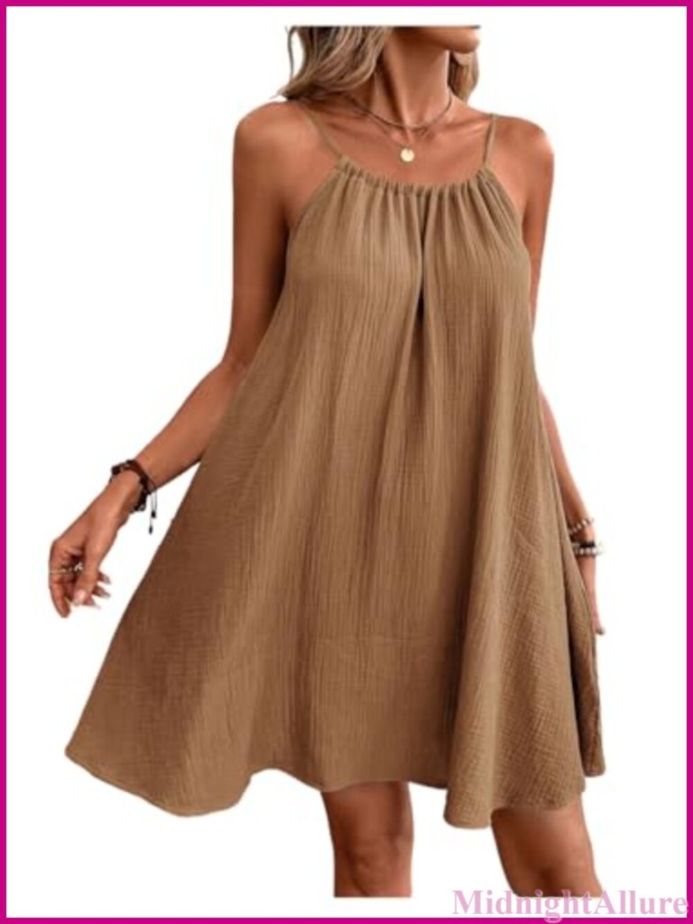 Sleeveless Backless Short Tunic Sundress for Summer Vacation